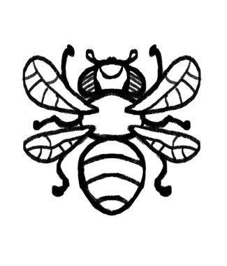 Karalama çizimi çocuk sineği çizimi siyah beyaz.