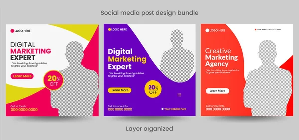 Düzenlenebilir kare iş dünyası sosyal medya tasarım şablonu, web pankartı tasarımı, Instagram postası ve web reklamları, poster, modern yerleşimli vektör ilüstrasyonu.