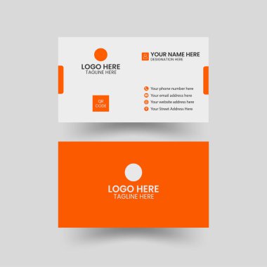 Simple and minimal business card design set, vector.