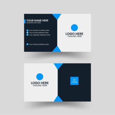 Simple and minimal business card design set, vector.