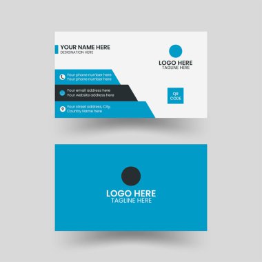 Corporate business card design, vector, identity card with modern layout.