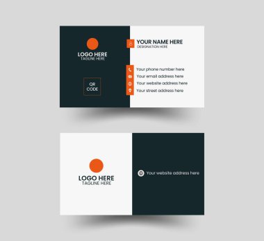 Simple and minimal business card design set, vector.