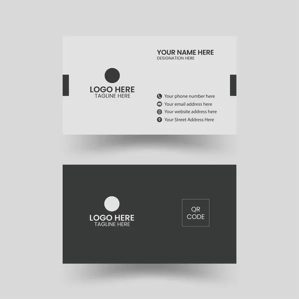 Simple and minimal business card design set, vector.
