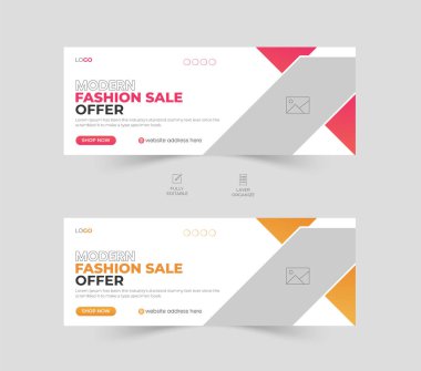 Moda satışı facebook kapağı tasarım şablonu, sosyal medya kapağı ve web reklam tasarımı, moda indirimli pankart.