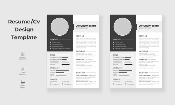 Profesyonel özgeçmiş ya da CV tasarım şablonu, minimal CV tasarım düzeni, özgün CV şablonu ile temiz özgeçmiş tasarımı.