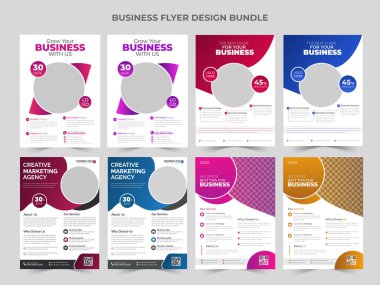 Set of editable business flyer template, business flyer bundle, corporate flyer template, flyer template, brochure, magazine or poster, leaflet. clipart