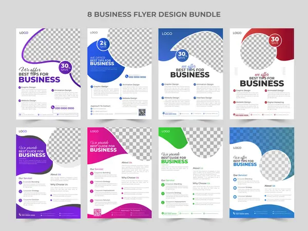 stock vector Set of editable business flyer template, business flyer bundle, corporate flyer template, flyer template, brochure, magazine or poster, leaflet.