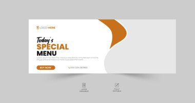 Restoran fast food satışı facebook kapak tasarımı, sosyal medya afişi, sayfa zaman çizelgesi, başlık, web afişi.