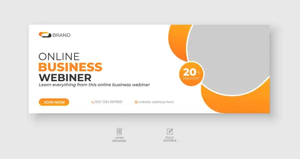Business webinar facebook kapağı tasarım şablonu, kurumsal sosyal medya afişi zaman çizelgesi.