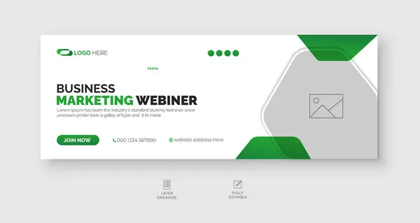 Business webinar facebook kapağı tasarım şablonu, kurumsal sosyal medya afişi zaman çizelgesi.