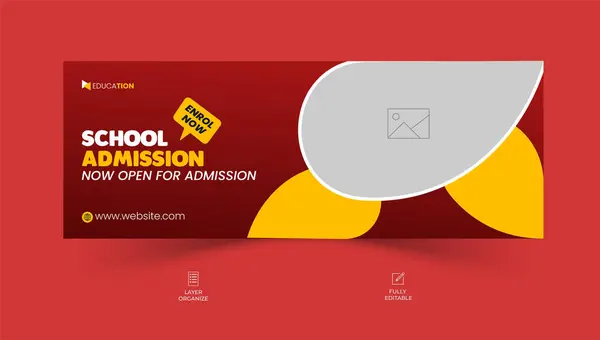 Okul giriş facebook kapağı tasarımı, okula dönüş sosyal medya afişi, online eğitim afişi şablonları.