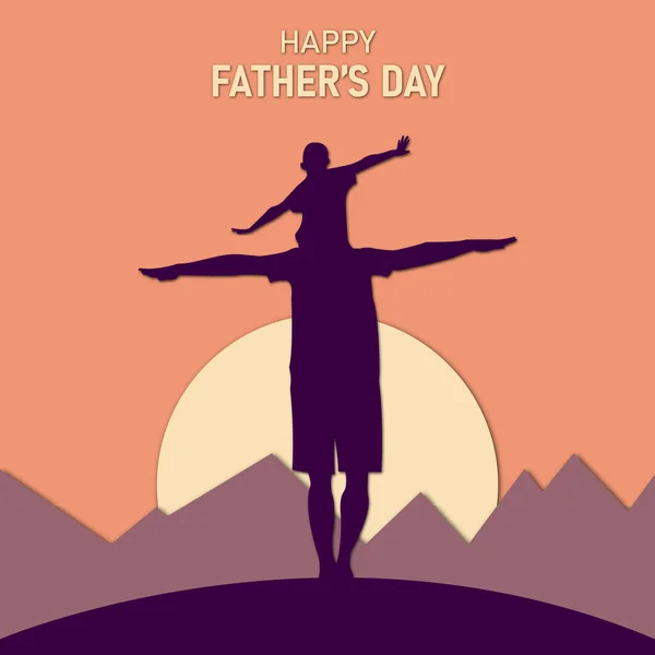 Happy Father's Day Flat Illustration with Shadow