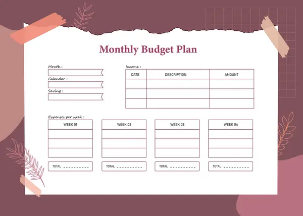 Monthly Budget Planner Template design