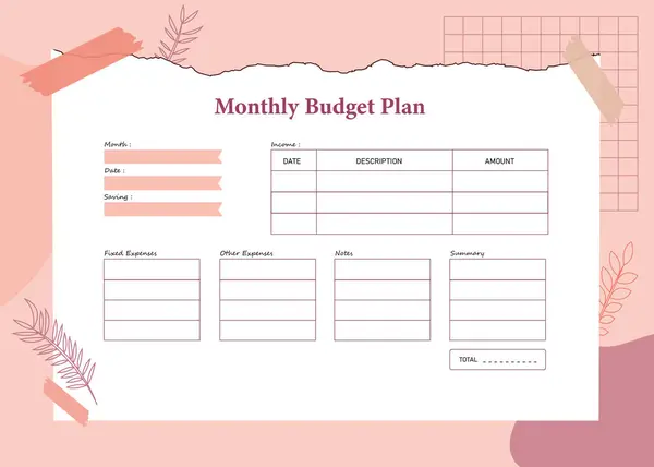 Monthly Budget Planner Template design