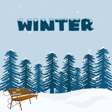 Kış Düz Çizim Arkaplanı