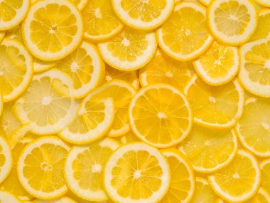Taze Citrus Limonlu Dilimlerinin Düz konum fotoğrafı