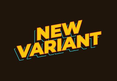 Yeni varyant. Metin efekti 3 boyutlu sarı renkte görünüm