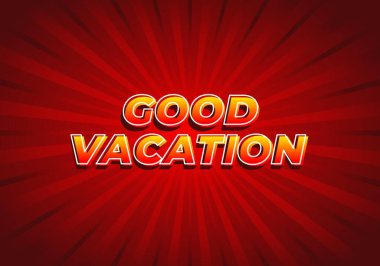 İyi tatiller. Modern stilde metin etkisi tasarımı. Göz alıcı renk. 3B görünüm