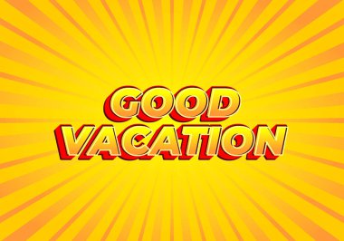 İyi tatiller. Modern stilde metin etkisi tasarımı. Göz alıcı renk. 3B görünüm