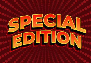 Özel baskı. Metin efekti tasarımı 3 boyutlu görünümde. kırmızı sarı gradyan rengi. Koyu kırmızı arkaplan