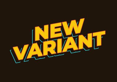 Yeni varyant. Metin efekti 3 boyutlu sarı renkte görünüm