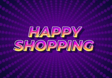 İyi alışverişler. 3D görünüm ile göz alıcı renk ile metin etkisi tasarımı