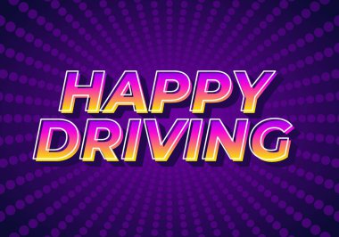 İyi yolculuklar. Göz alıcı renk ve 3B efektli metin efekti