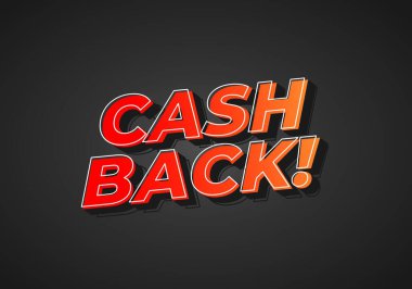 Parayı geri ver. Göz alıcı renklerde metin etkisi tasarımı ve 3B görünüm