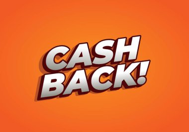 Parayı geri ver. Göz alıcı renklerde metin etkisi tasarımı ve 3B görünüm