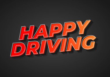 İyi yolculuklar. Göz alıcı renk ve 3B efektli metin efekti