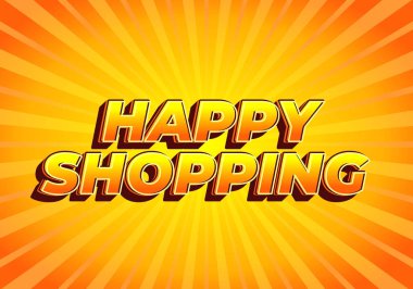 İyi alışverişler. 3D görünüm ile göz alıcı renk ile metin etkisi tasarımı