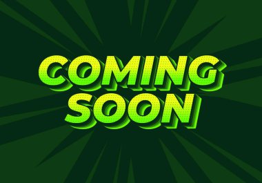 Birazdan geliyorum. 3B görünüm ve göz alıcı renkler içeren metin efekti tasarımı