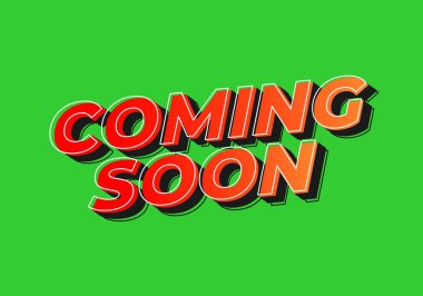 Birazdan geliyorum. 3B görünüm ve göz alıcı renkler içeren metin efekti tasarımı