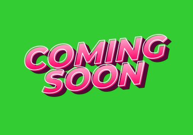 Birazdan geliyorum. 3B görünüm ve göz alıcı renkler içeren metin efekti tasarımı