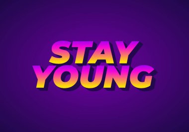 Genç kal. 3B görünüm ve göz alıcı renkler içeren metin efekti tasarımı