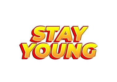 Genç kal. 3B görünüm ve göz alıcı renkler içeren metin efekti tasarımı