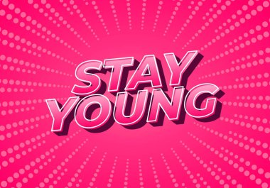 Genç kal. 3B görünüm ve göz alıcı renkler içeren metin efekti tasarımı