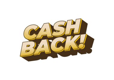 Parayı geri ver. Göz alıcı renklerde metin etkisi tasarımı ve 3B görünüm