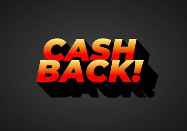 Parayı geri ver. Göz alıcı renklerde metin etkisi tasarımı ve 3B görünüm