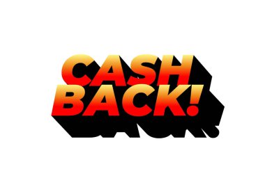 Parayı geri ver. Göz alıcı renklerde metin etkisi tasarımı ve 3B görünüm