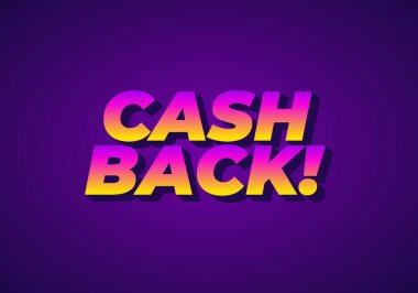 Parayı geri ver. Göz alıcı renklerde metin etkisi tasarımı ve 3B görünüm