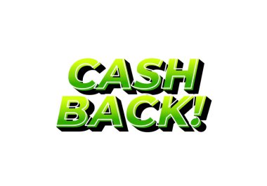 Parayı geri ver. Göz alıcı renklerde metin etkisi tasarımı ve 3B görünüm