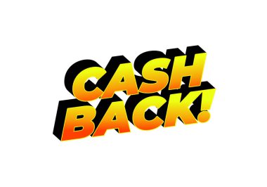 Parayı geri ver. Göz alıcı renklerde metin etkisi tasarımı ve 3B görünüm