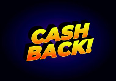 Parayı geri ver. Göz alıcı renklerde metin etkisi tasarımı ve 3B görünüm