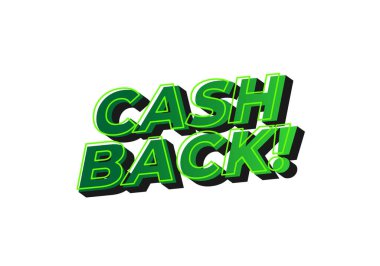 Parayı geri ver. Göz alıcı renklerde metin etkisi tasarımı ve 3B görünüm