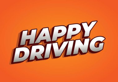 İyi yolculuklar. Göz alıcı renk ve 3B efektli metin efekti