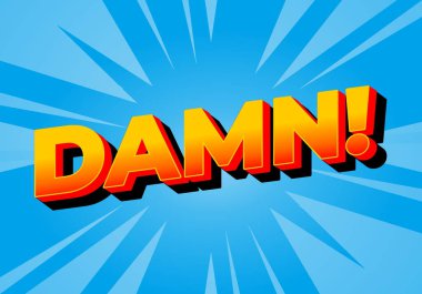 Lanet olsun! Metin efekti modern renk ve 3B görünüm ile tasarlandı