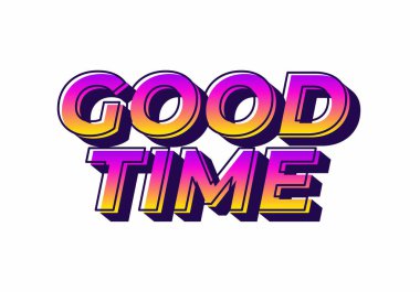 İyi eğlenceler. 3B görünüm efektli modern renklerde metin efekti tasarımı