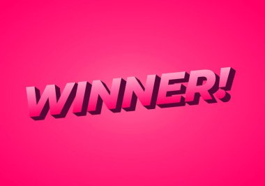 Kazandım. 3B biçiminde modern renkte metin efekti tasarımı