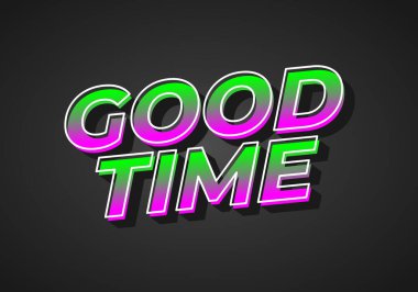 İyi eğlenceler. 3B görünüm efektli modern renklerde metin efekti tasarımı